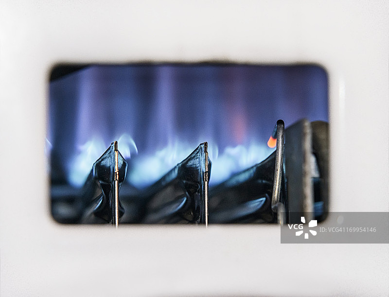 燃气锅炉火焰特写图片素材