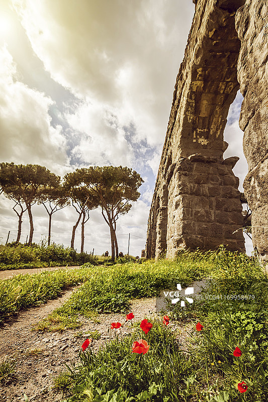 水道公园的罗马输水道图片素材