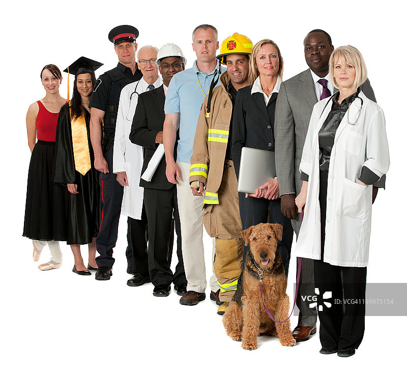 代表职业的10人线条图片素材