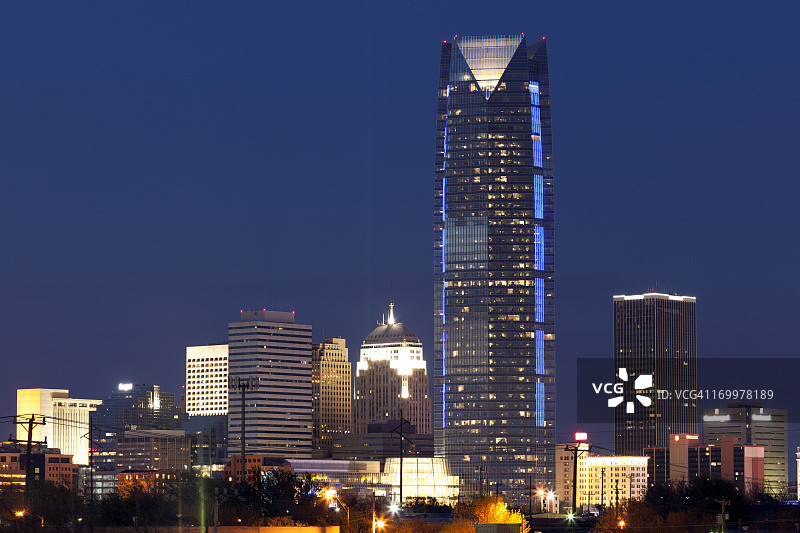 俄克拉荷马城夜景图片素材