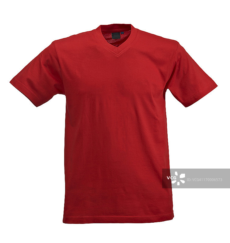 白色背景上的红色T恤图片素材