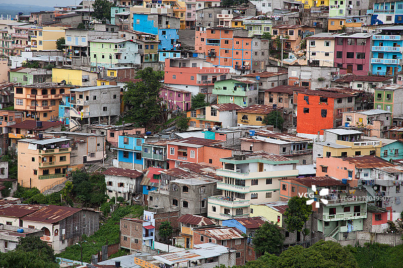 拉斯佩纳斯区的彩色房屋图片素材