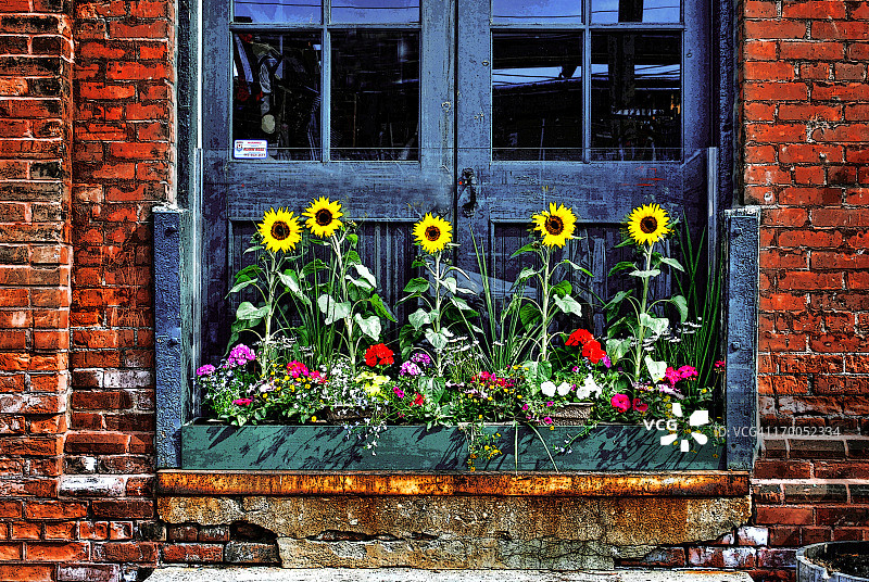 酿酒厂花箱图片素材