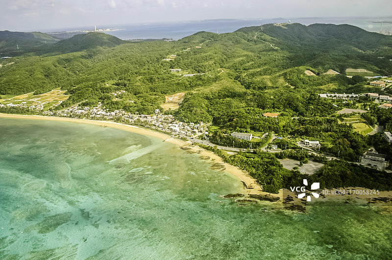 日本冲绳鸟瞰图图片素材