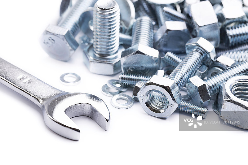 带螺母和螺栓的扳手图片素材