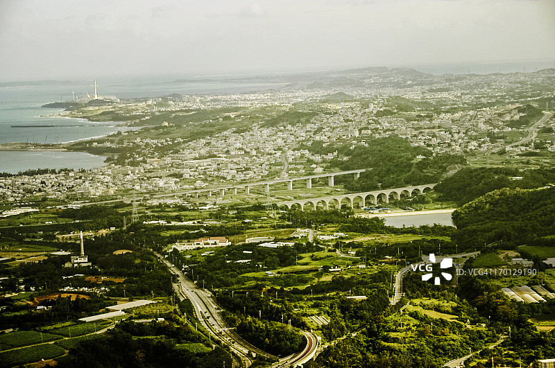 日本冲绳鸟瞰图图片素材