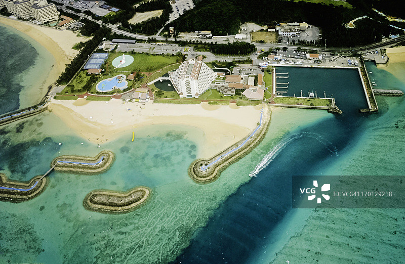 日本冲绳鸟瞰图图片素材