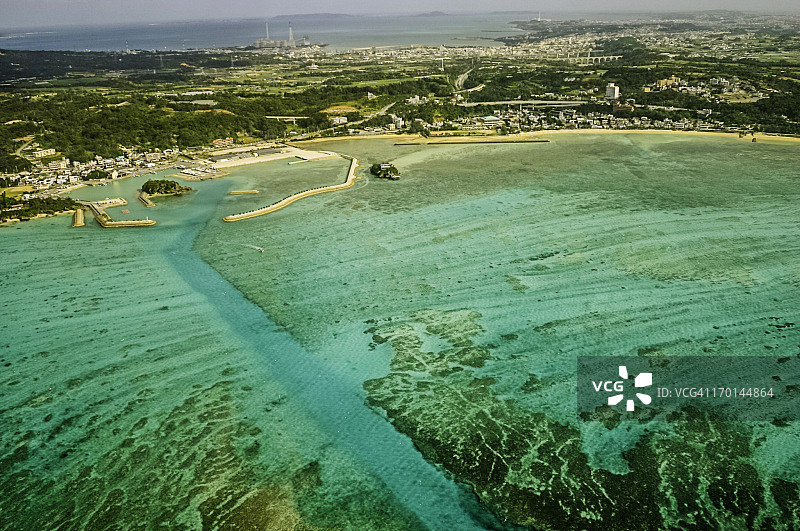 日本冲绳鸟瞰图图片素材