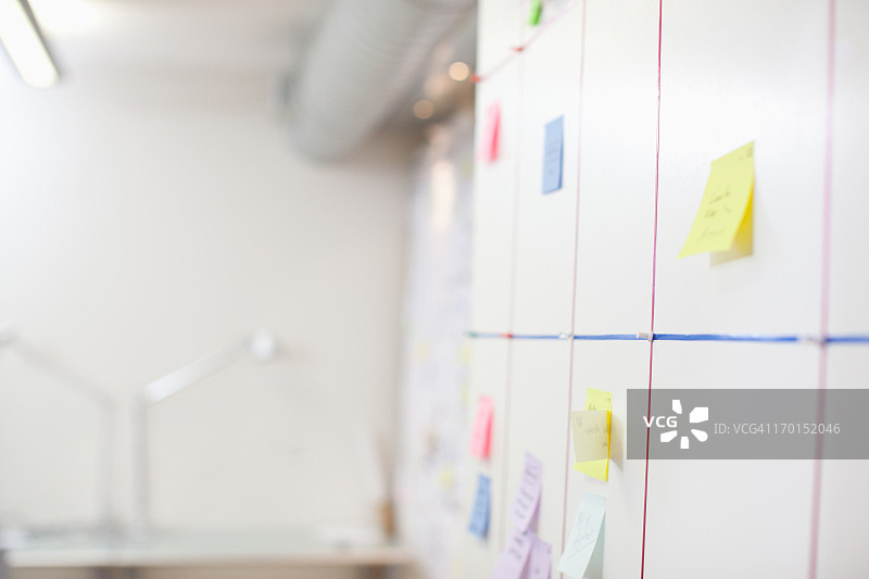 办公室墙上的文件和便签图片素材