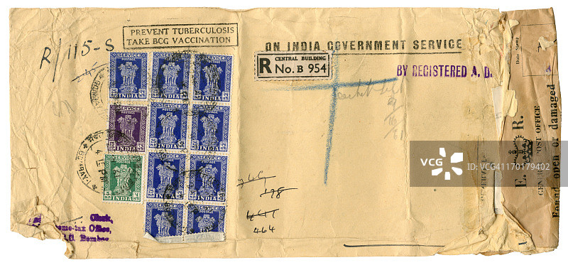 来自印度的蓬乱官方信封图片素材