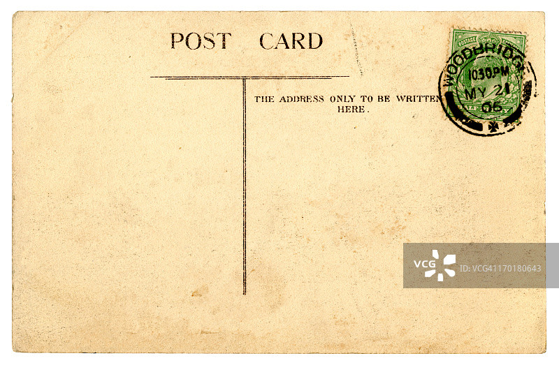 来自萨福克伍德布里奇的空白明信片，1905年图片素材