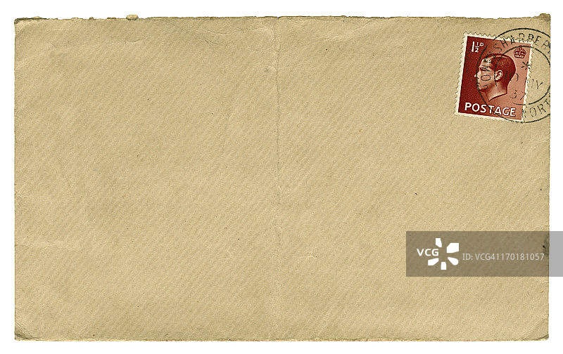 1937年英国爱德华八世邮票棕色信封图片素材
