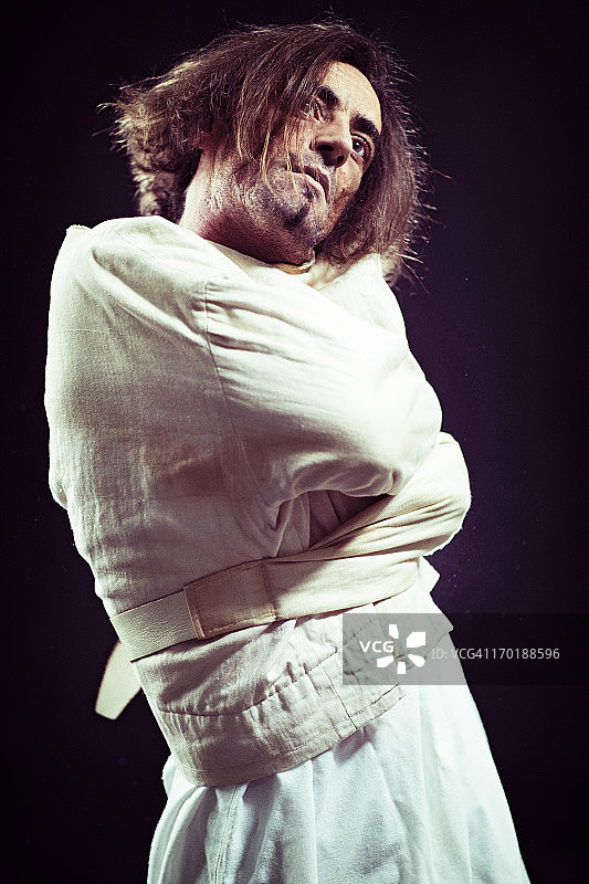 穿紧身衣的精神失常者图片素材