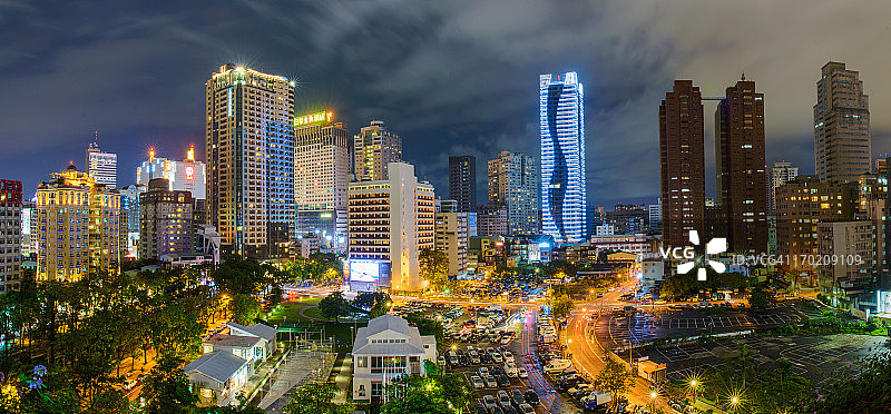 公园巷夜景图片素材