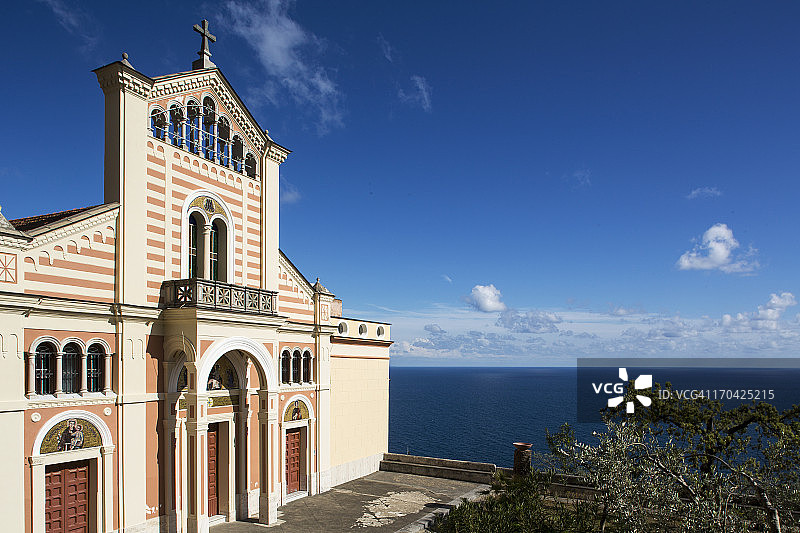 阿马尔菲海岸的Conca die Marini教堂图片素材