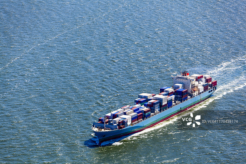 集装箱船鸟瞰图图片素材