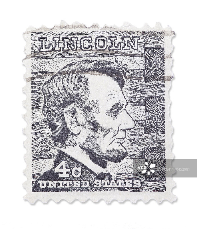 美国复古邮票 - 亚伯拉罕·林肯图片素材