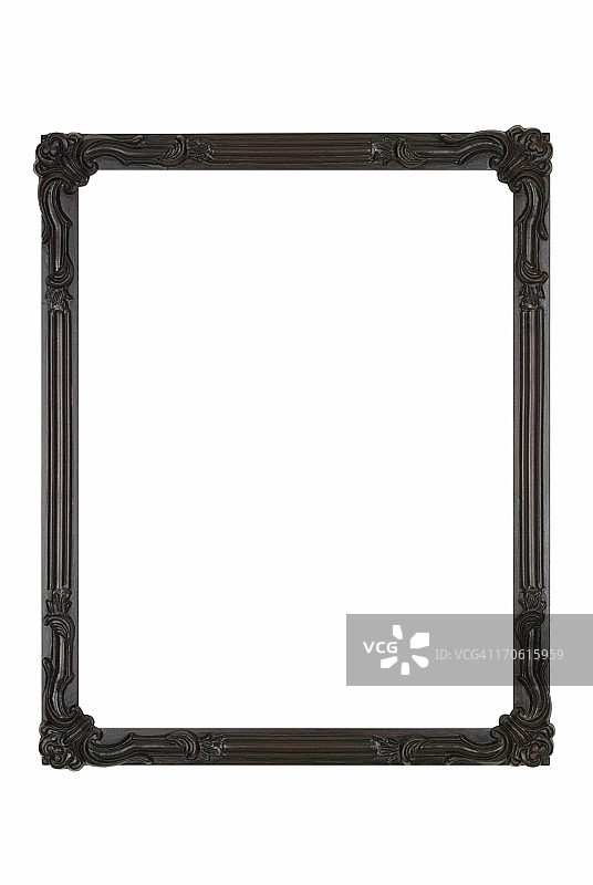 黑色装饰风艺术相框，白色独立设计元素图片素材