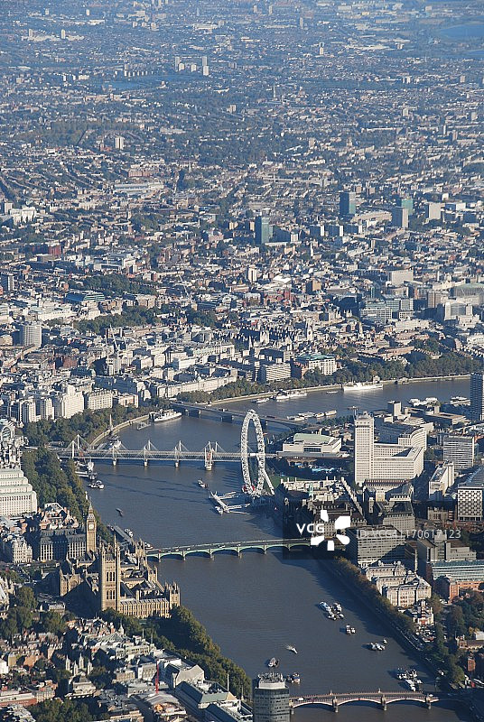 伦敦泰晤士河航拍图片素材