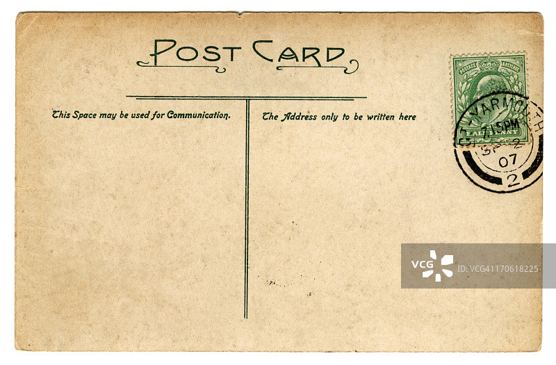 爱德华七世1907年9月明信片图片素材