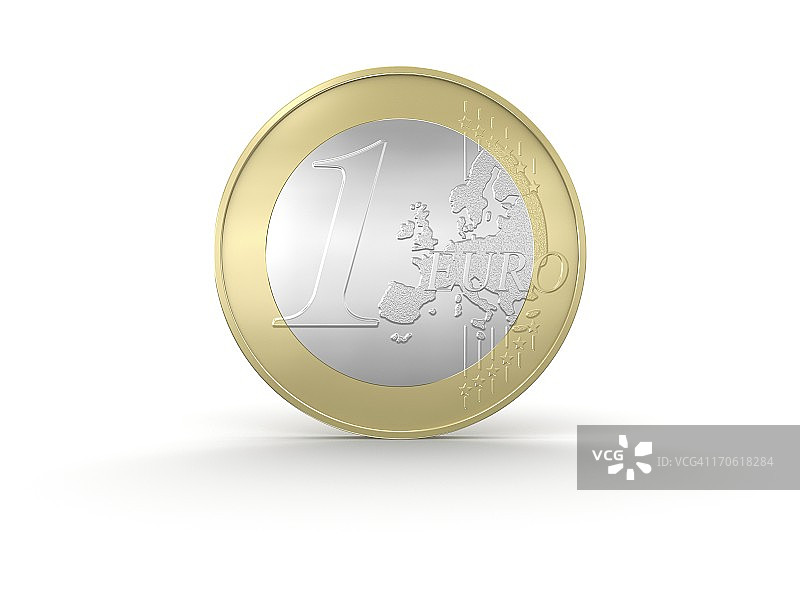 一枚欧元硬币图片素材
