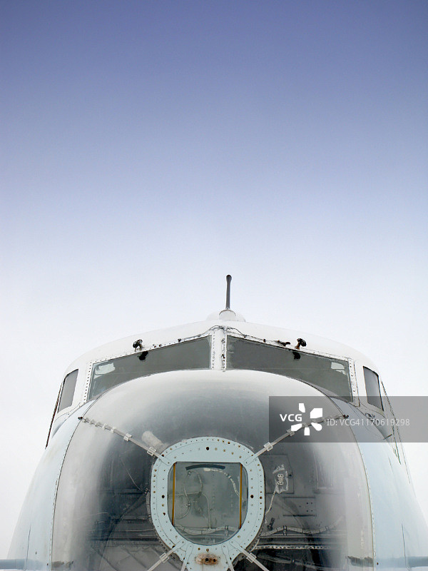 加拿大复古飞机的驾驶舱和机头图片素材