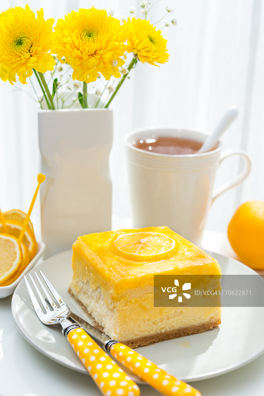 柠檬芝士蛋糕图片素材