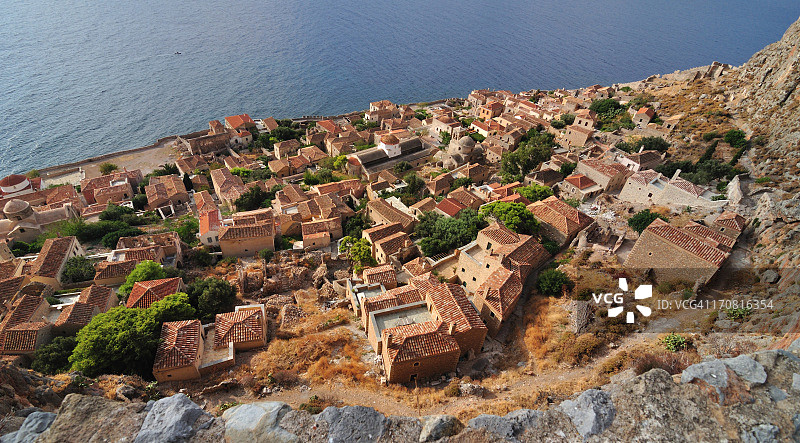 从古拉斯堡垒眺望莫奈姆瓦夏图片素材