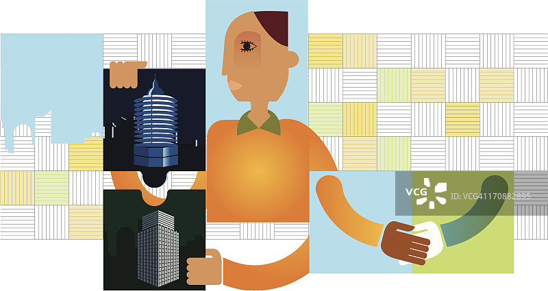 公司合并主题插画图片素材