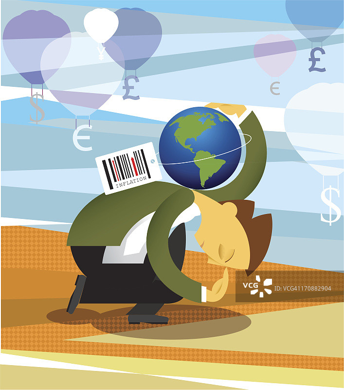 代表经济通货膨胀的概念图图片素材