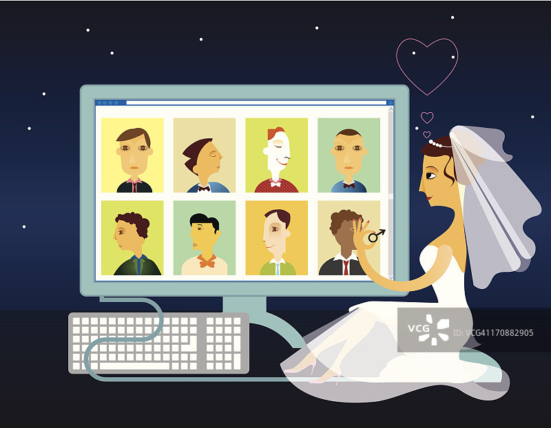 在婚恋网站上寻找伴侣的女人图片素材