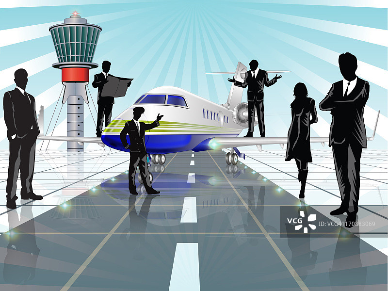 在机场的商务高管图片素材
