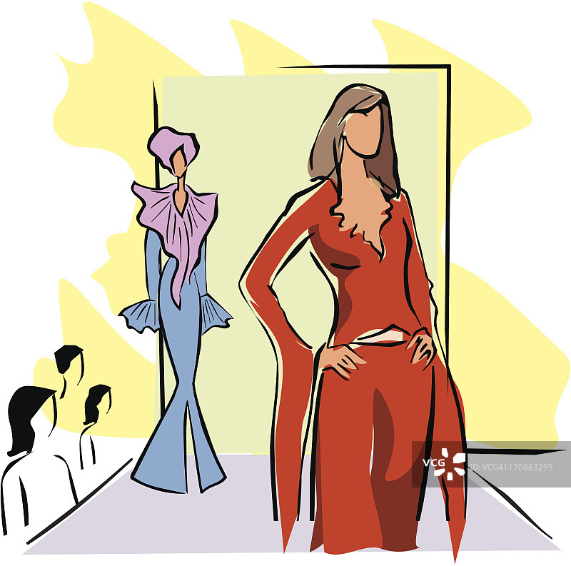 模特在T台上走秀图片素材