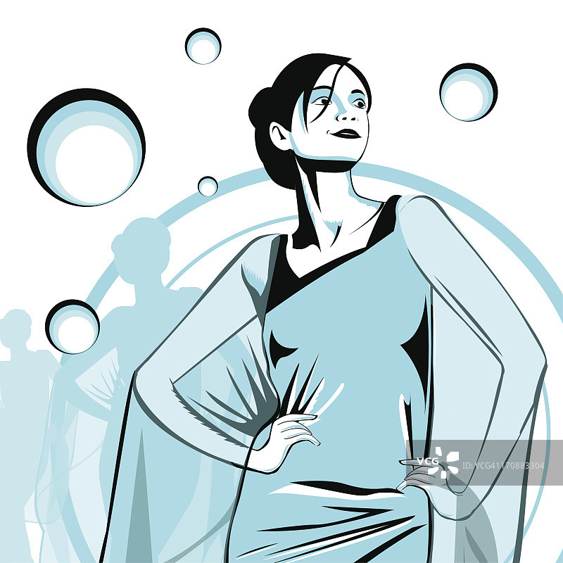 身穿纱丽的印度时尚模特图片素材