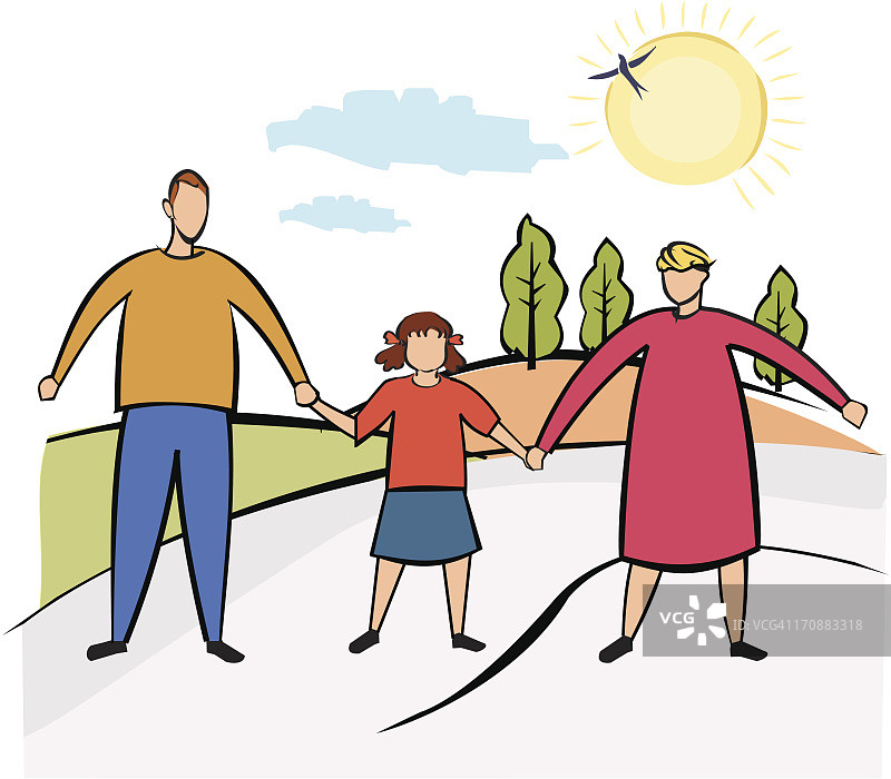 享受假期的家庭图片素材