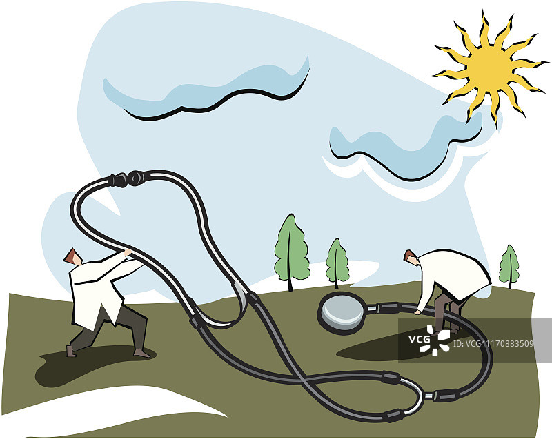 医生研究地球状况图片素材