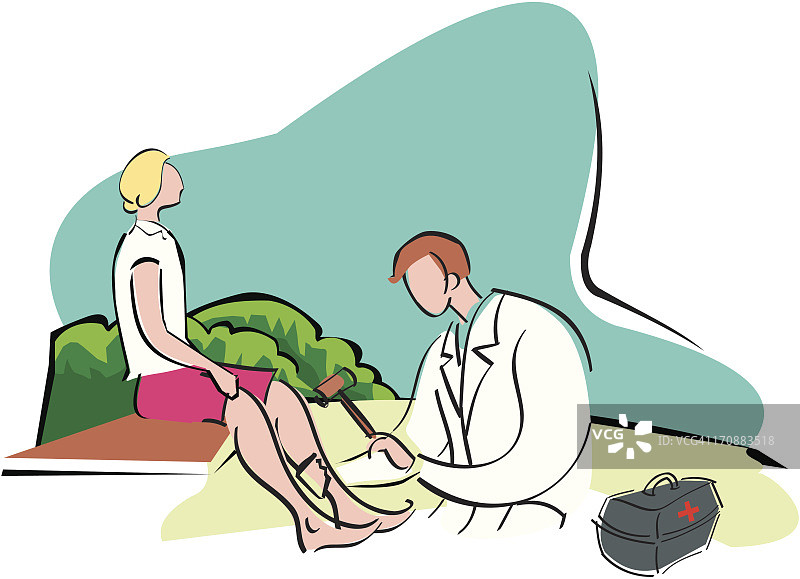 骨科医生检查病人图片素材