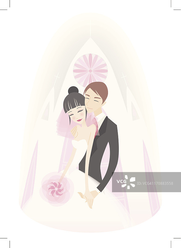 浪漫的新婚夫妇图片素材