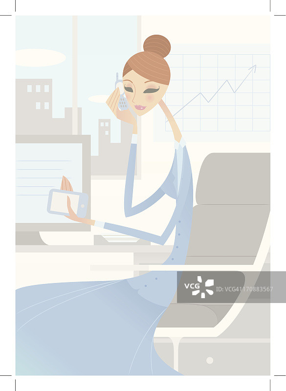 在办公室用手机交谈的商人图片素材