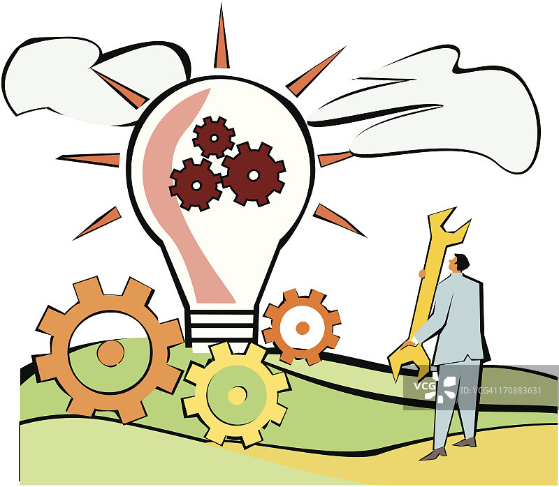 手持扳手的工程师图片素材