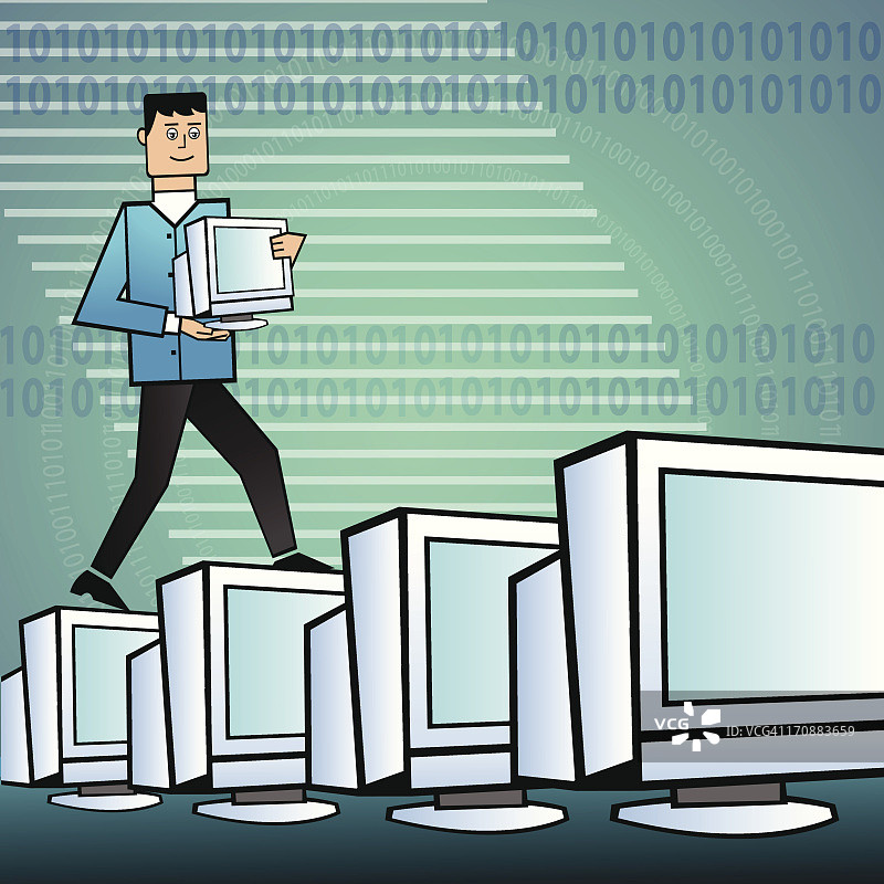 商人整理电脑图片素材