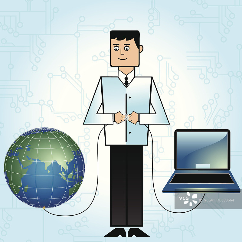 商人通过网络连接世界图片素材