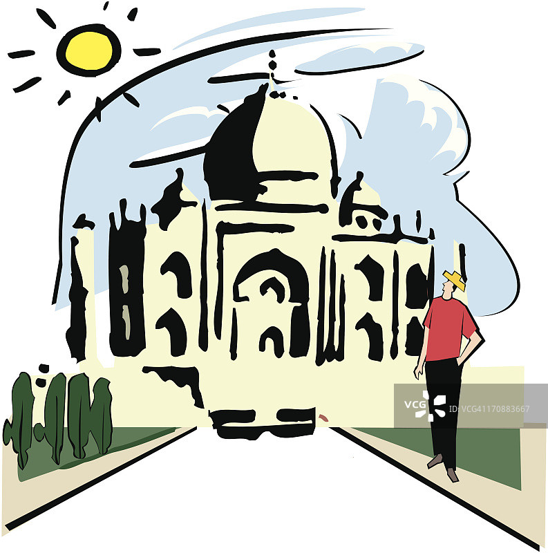 印度北方邦阿格拉泰姬陵陵墓的外观图片素材