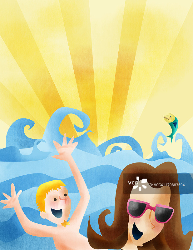 朋友们在海滩度假图片素材