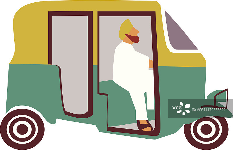 印度的自动人力车特写图片素材