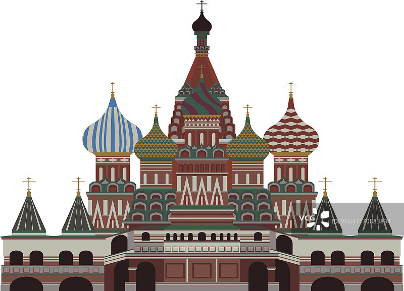俄罗斯莫斯科红场圣瓦西里大教堂外墙图片素材