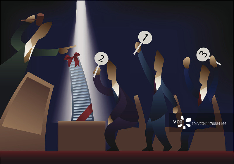 拍卖师接受公司竞标图片素材