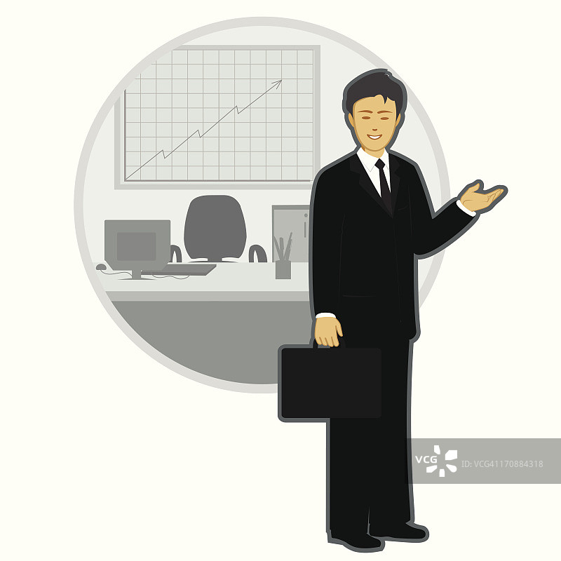 拿着公文包的商人图片素材