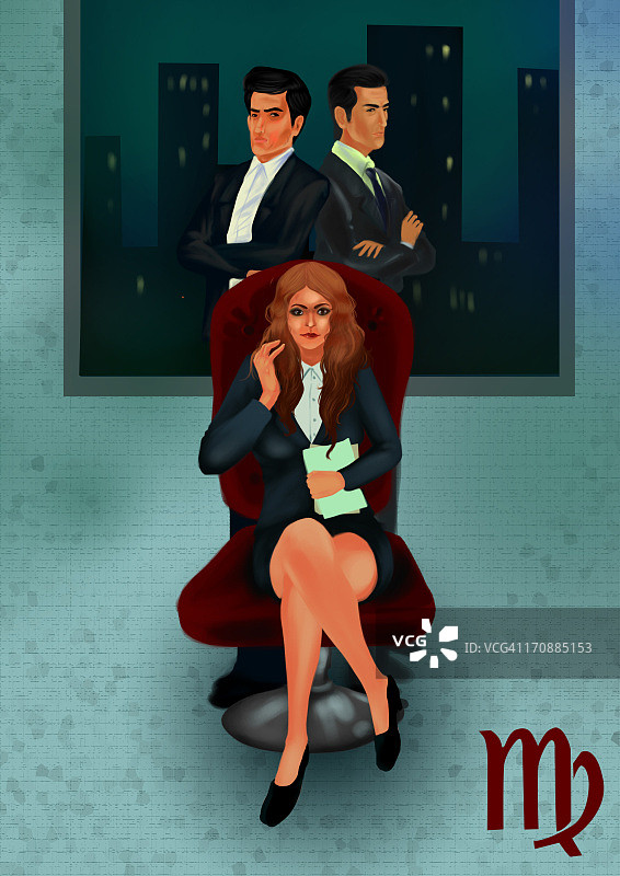 展示处女座人群特征的插图图片素材