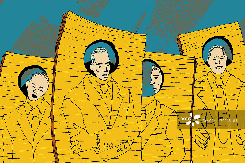 四位具有相似身份的商人图片素材